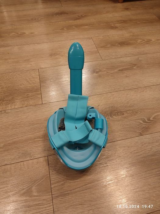 Nowa zielona maska do nurkowania pełnotwarzowa XS