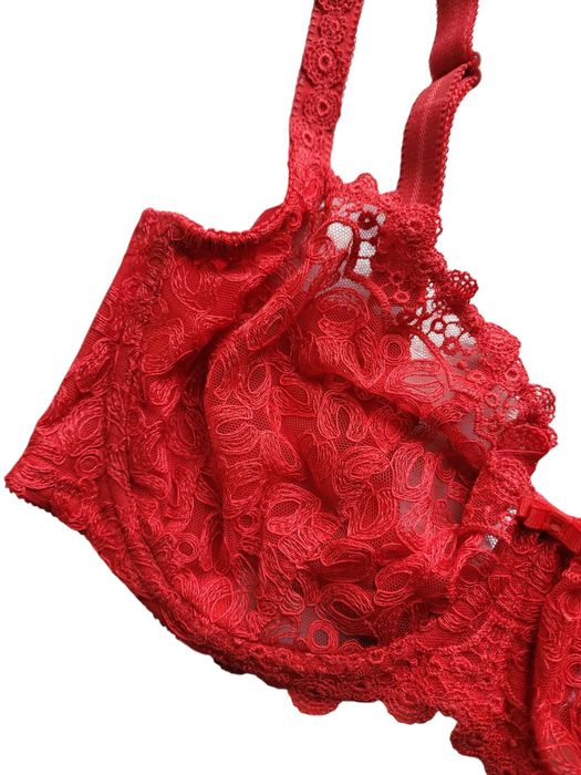 Czerwony koronkowy stanik 65GG bielizna damska Kris plus size