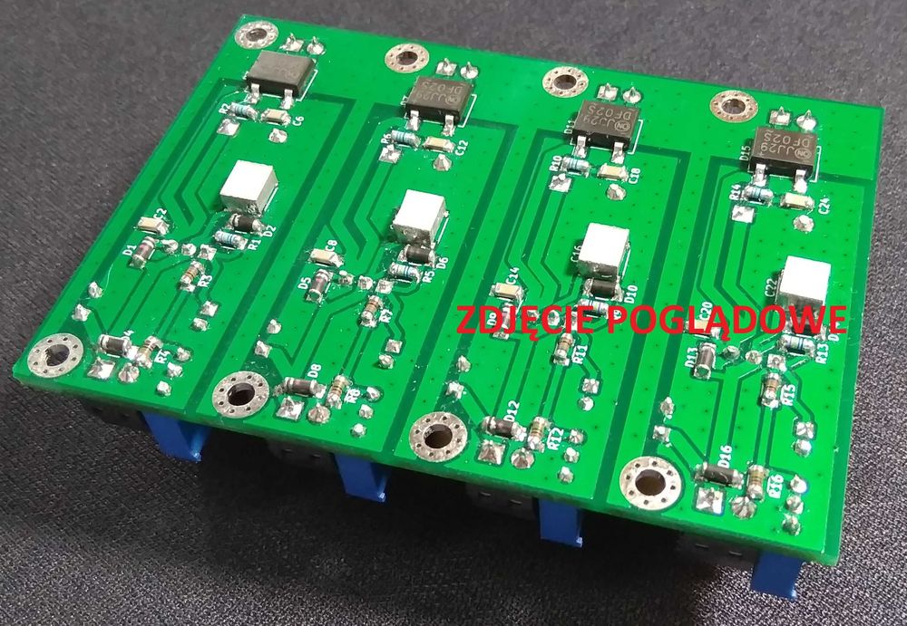 Płytka PCB zasilacz 4 torowy audio LM317