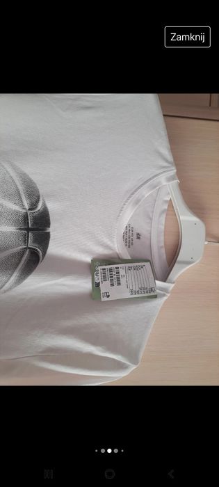 T-shirt biały z nadrukiem 170/176 H&M