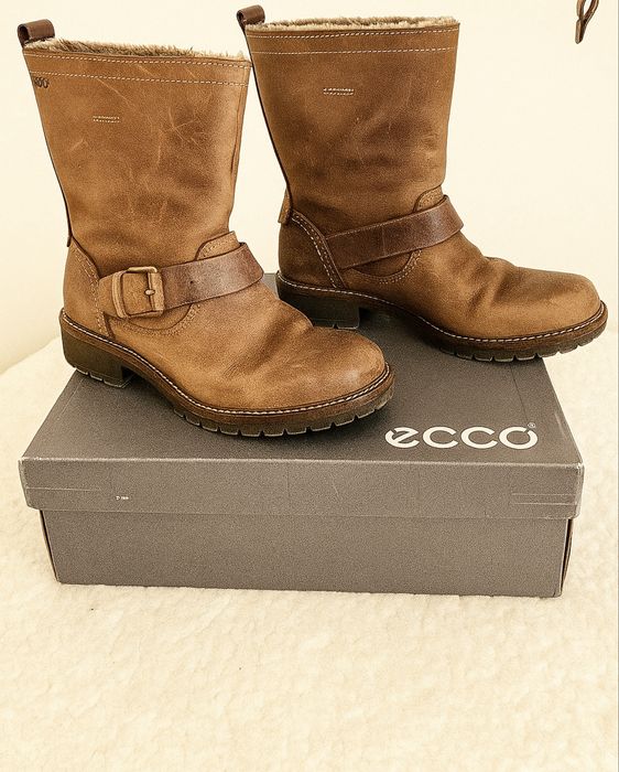Ecco botki motocyklowe Elaine brazowe buty damskie jesienne zimowe