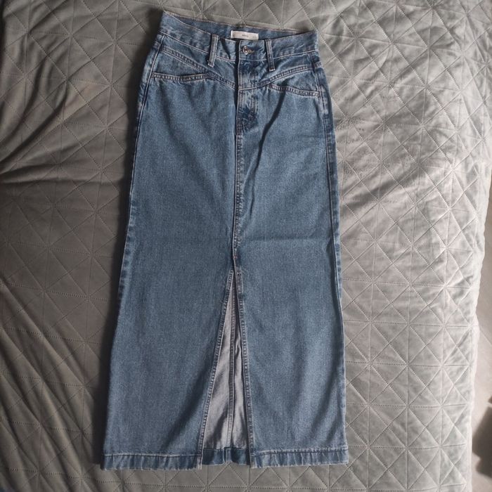 Джинсова спідниця міді максі Mango