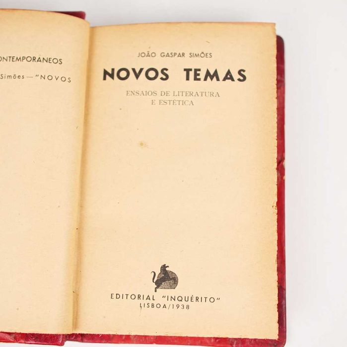 Livro "Novos Temas" - João Gaspar Simões
