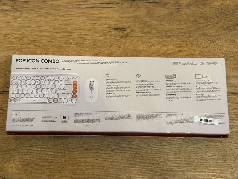 Klawiatura mysz myszka Zestaw Logitech Pop Icon Combo Off White