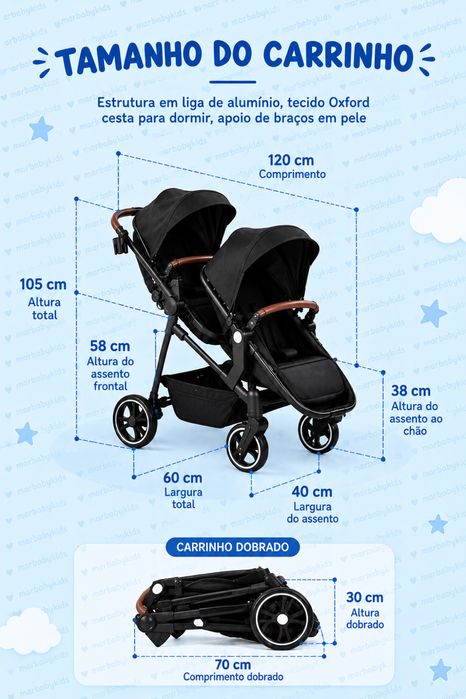 *** CARRINHO DE GÉMEOS TRIO ** 3 em 1 ** stock limitado ** NOVO ***