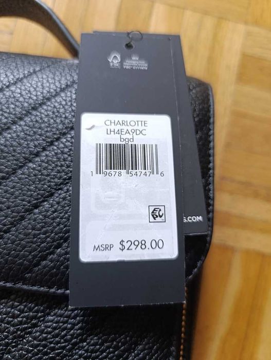 Czarna skórzana torebka damska na ramię Karl Lagerfeld - nowa