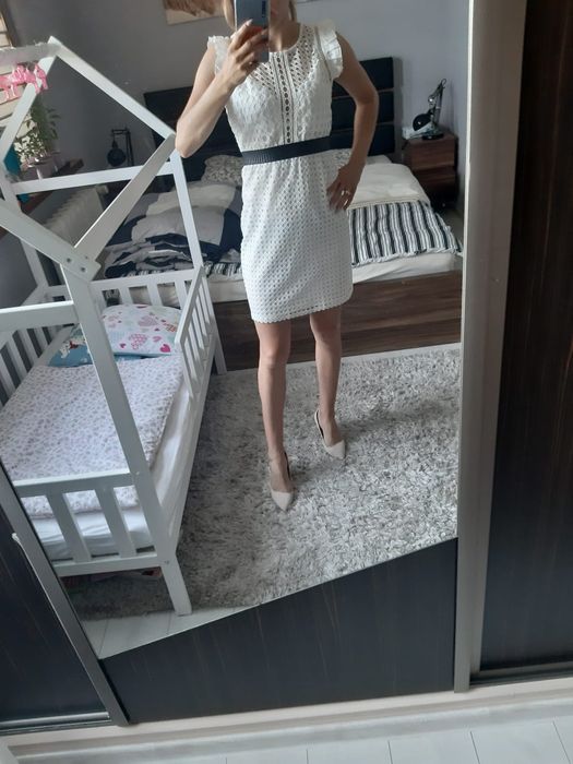 Sukienka biała koronkowa S/M