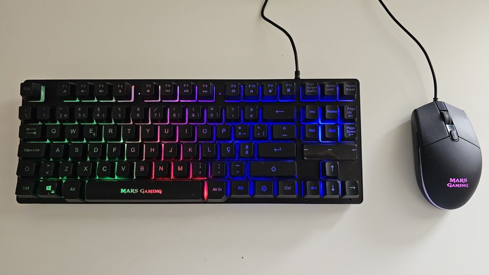 Teclado + Rato + Tapete gaming - Mars Gaming