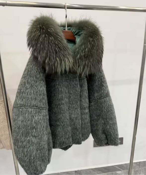 Kontantto kurtka puchowa z kapturem futro lis xs-46