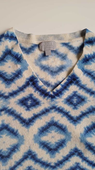 Kaszmirowy sweter z motywem abstrakcyjnym Pure Collection S/M oversize