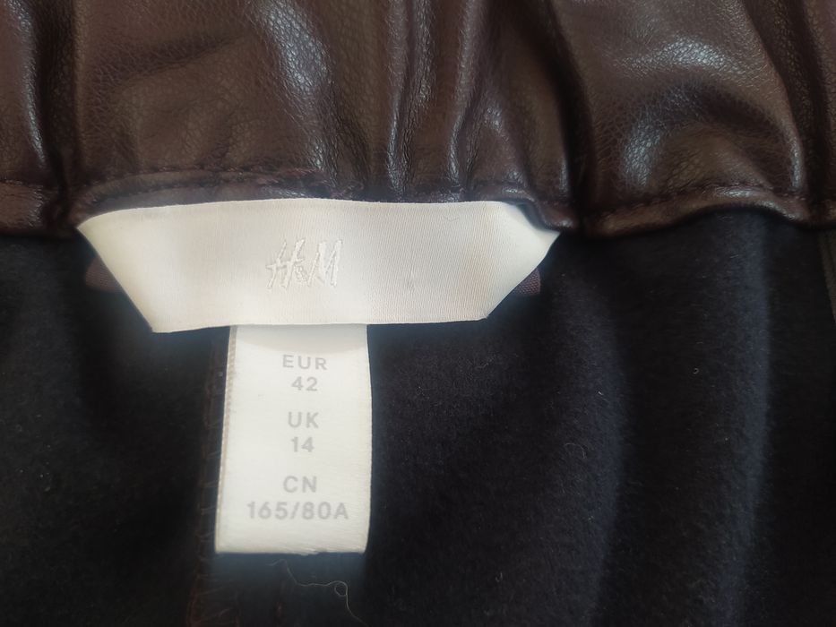H&M жіночі штани екошкіра бордо