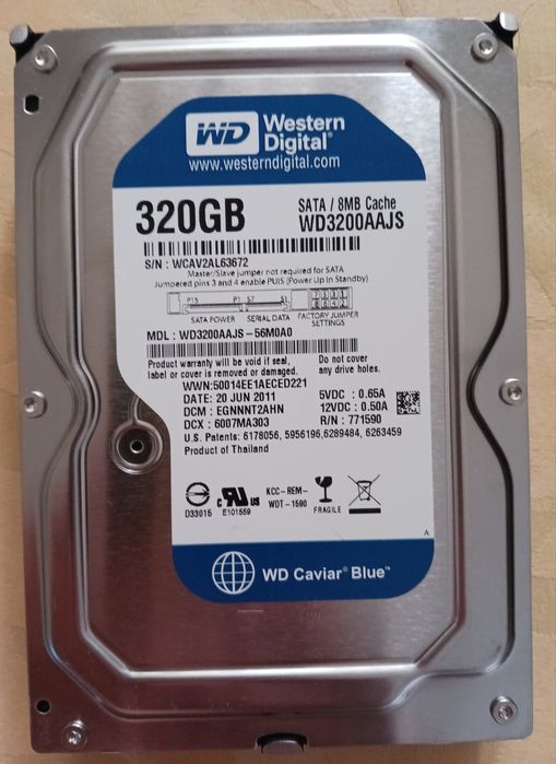 Disco rígido HDD 320GB - 3,5 polegadas