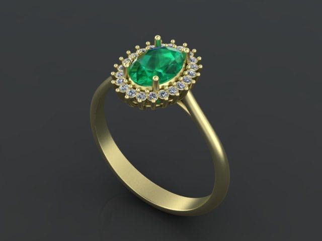 Каблучка золота зі смарагдом