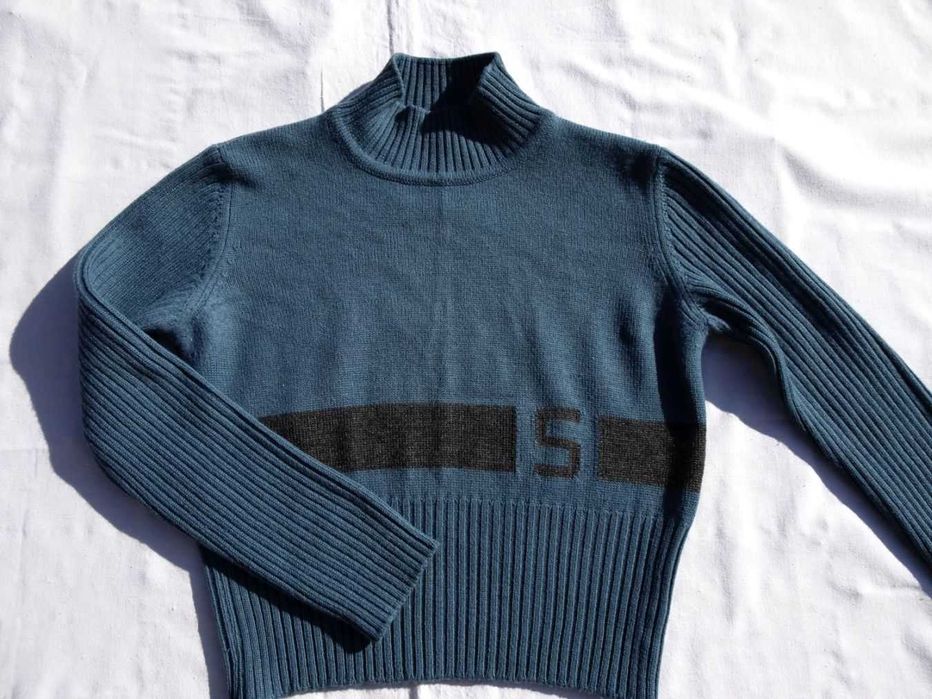 Sisley Ciepły Półgolf sweter Wełna 60% 36 38