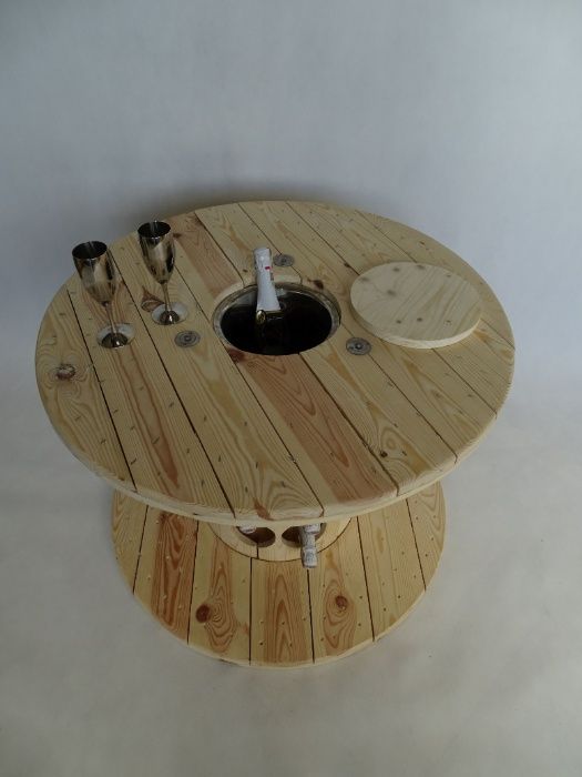 STOLIK BAREk, BAR w stylu loftowym, LOFT ze szpuli, szpule drewniane