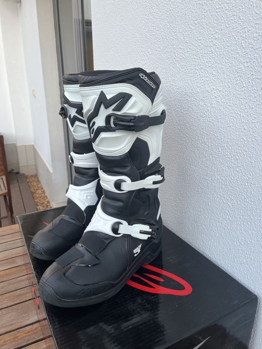 Botas mota: Motocross/Enduro Alpinestars Tech 3 Black/White Edition