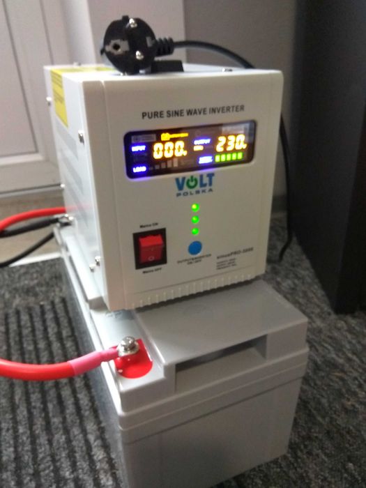 Awaryjny zasilacz VOLT UPS 1000E ZESTAW z akumulatorem 100Ah AGM MOCNY