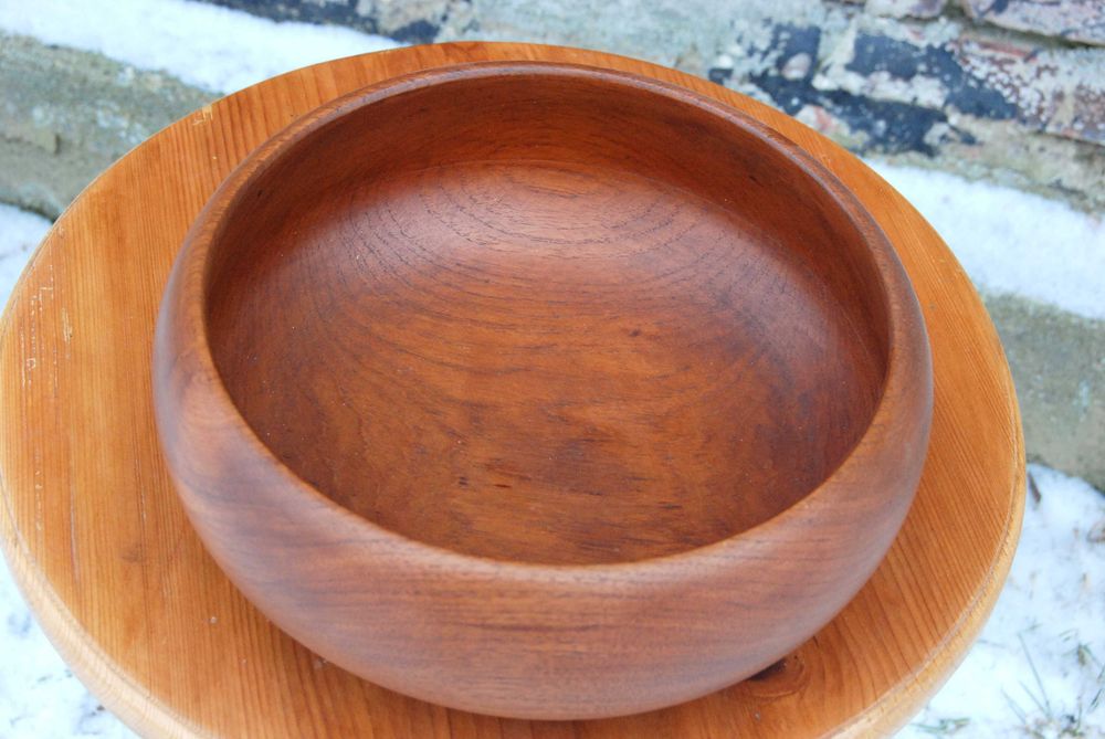 Duża misa drewniana tekowa skandynawska design teak