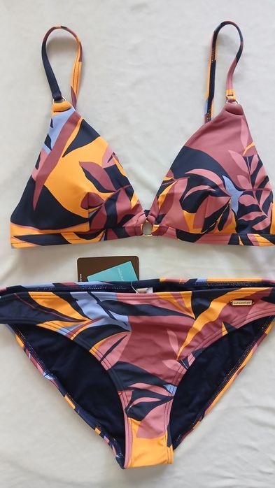Dwuczęściowy strój kąpielowy Sunseeker w tropikalne liście | Bikini retro, Nowy z metką