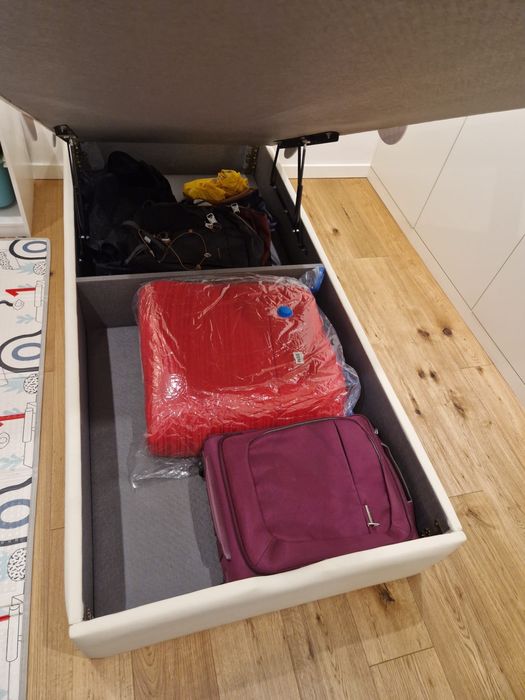 Cama com arrumação solteiro com arrumação + colchão IKEA + cabeceira em madeira