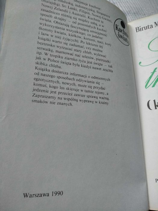 Stara książka kucharska Smak tropików kuchnie pacyfiku Biruta Markuza