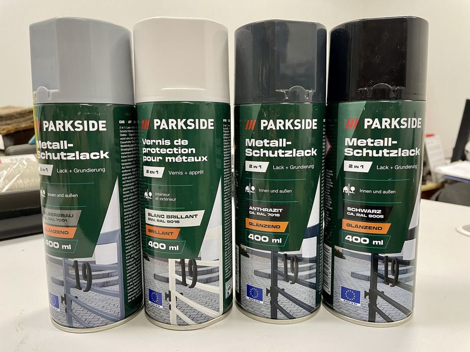 Спрей краска-грунт 2в1 по металлу (цвета в опис) глянец 400мл PARKSIDE