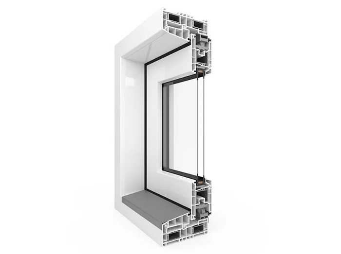 Okno Przesuwne Do Salonu | NA WYMIAR | Plastikowe Drzwi Tarasowe PCV PVC Wejściowe | 230 x 200 | Dwuszybowe Okna Balkonowe SMART-SLIDE
