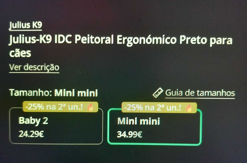 Peitoral Ergonómico Julius-K9 (40-53cm no peito)