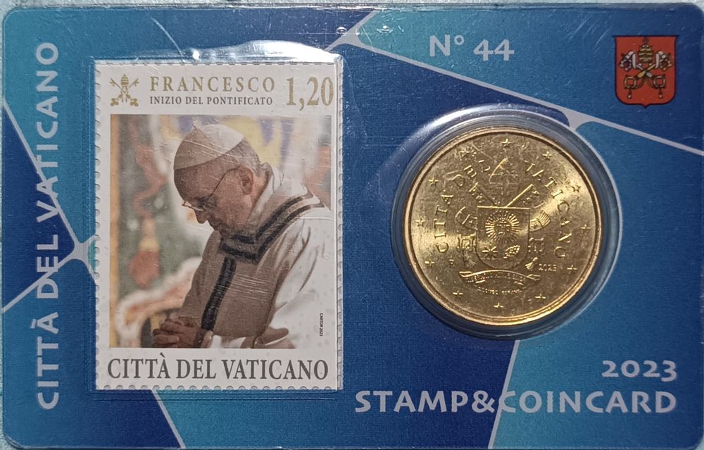 Vaticano 2023 4x Coincard 50 Cêntimos  Com Selo