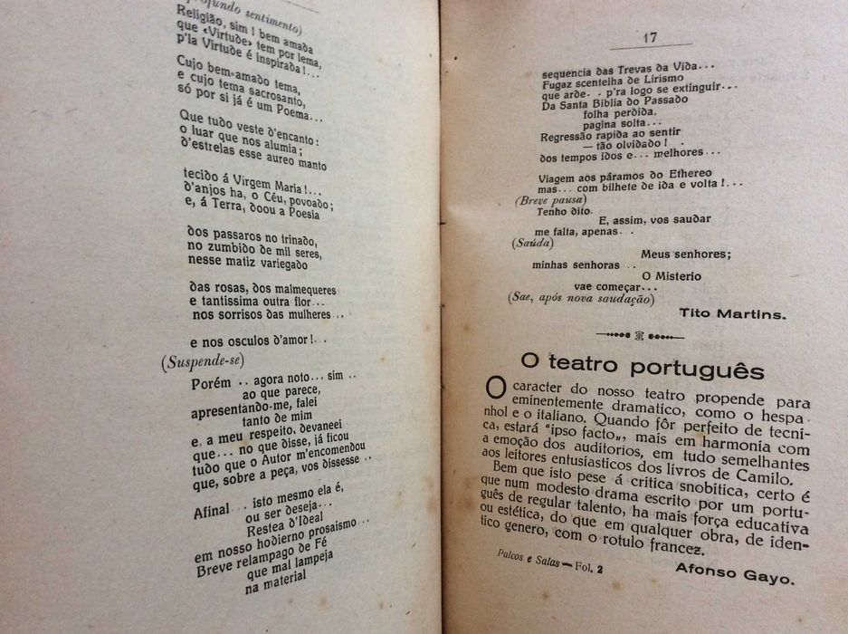 Almanaque dos palcos e salas para 1926. Escasso