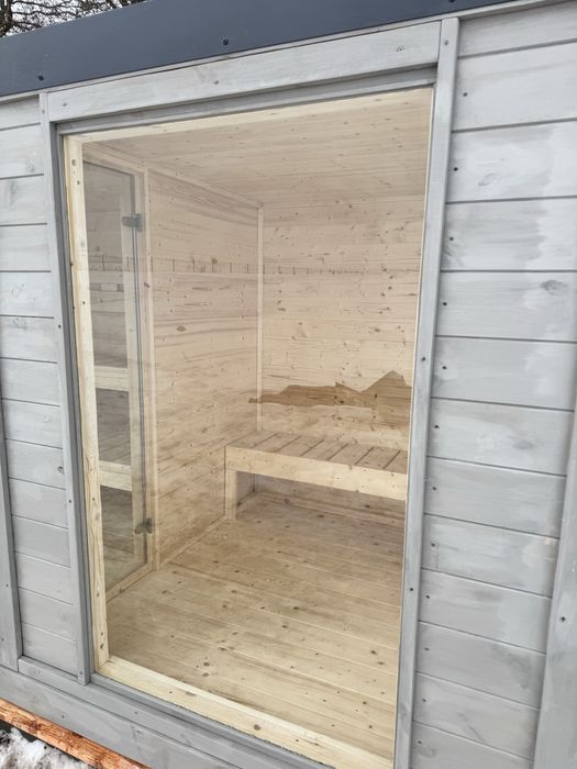 Sauna ogrodowa ocieplona z przedsionkiem elektryczna  LUB drewno