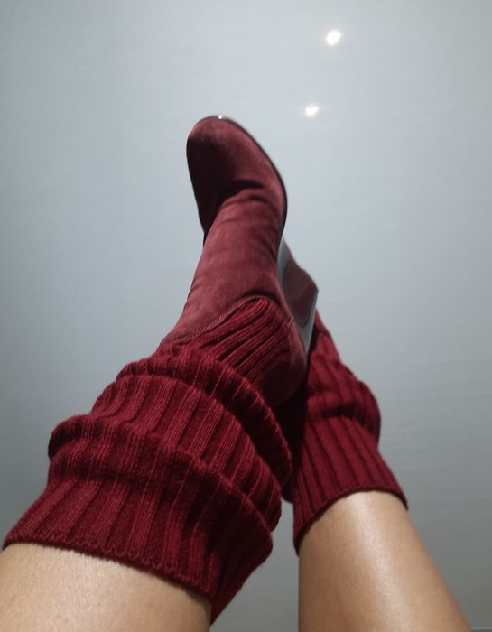 Бордові високі чоботи-панчохи Voile Blanche made in Italy 38