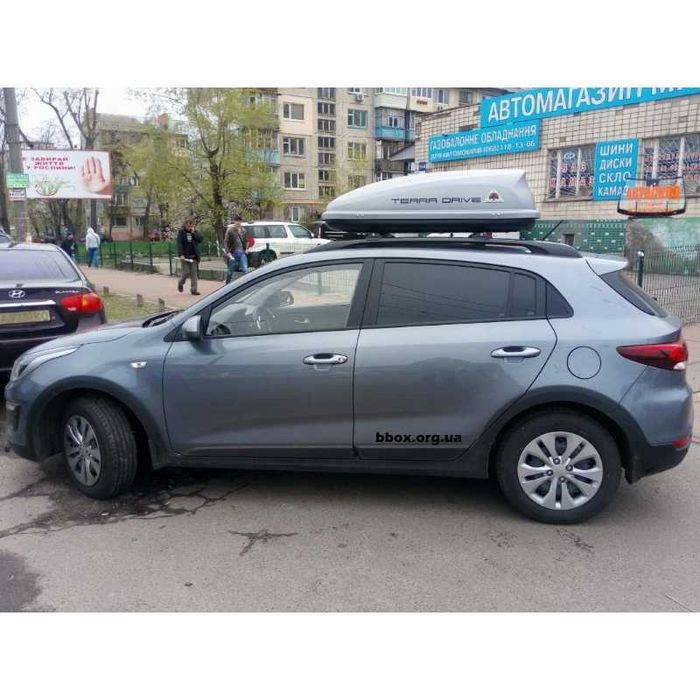 Автобокс багажник Terra Drive 320 чорний/сірий