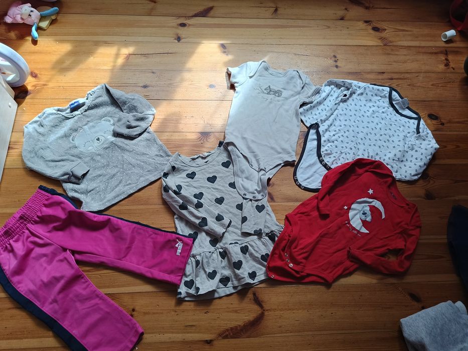 ubranka dla dziewczynki spodnie bluzy 80 86 92