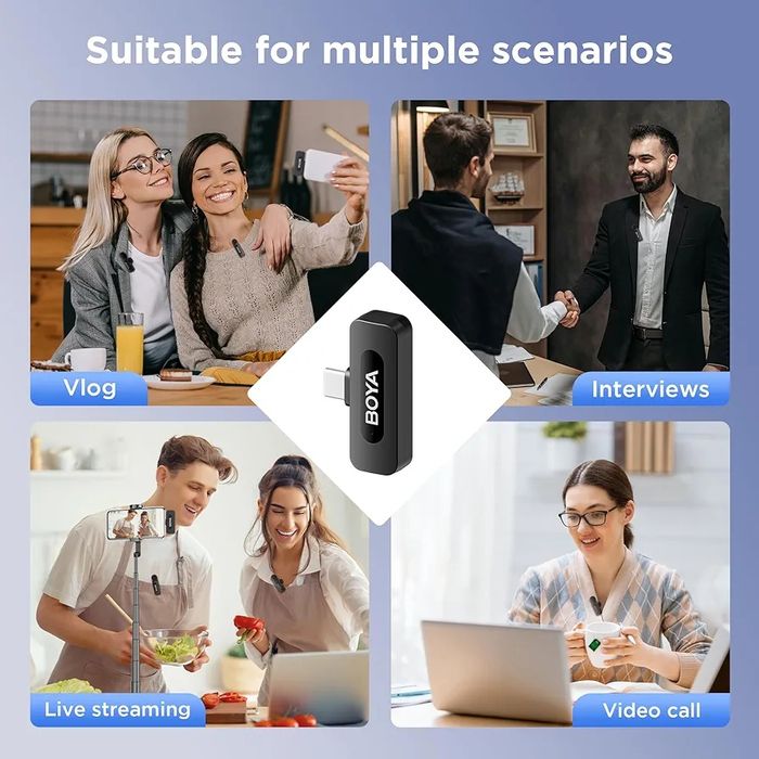 Бездротовий петличний мікрофон BOYA BY-V10 з USB-C