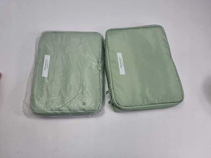 Kosmetyczka wodoodporna przenośna damska zielono-szara 2 sztuki