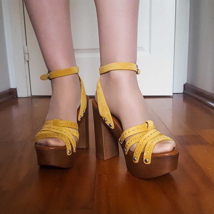 Wysokie zgrabne sandały chodaki Aldo, nieużywane, okazja, 38