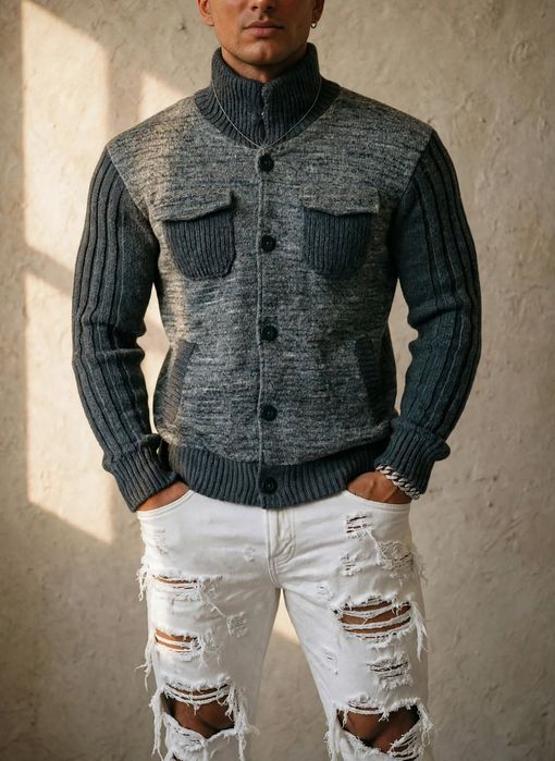Sweter męski rozpinany