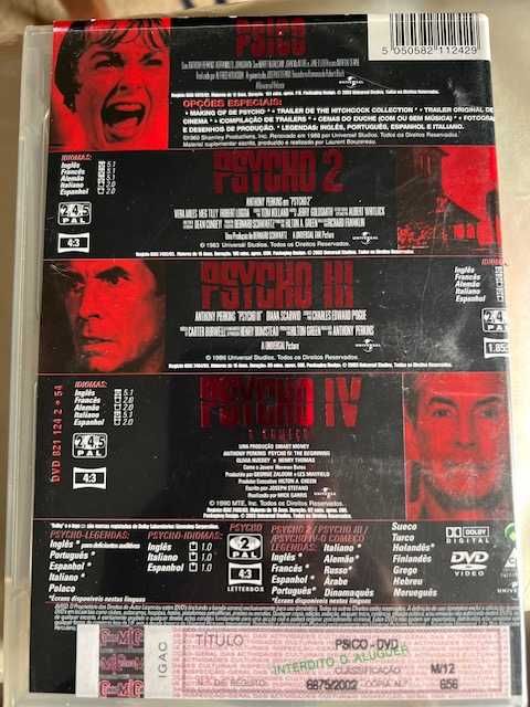 Box Psycho 1 a 4 de Hitchcock com Anthony Perkins