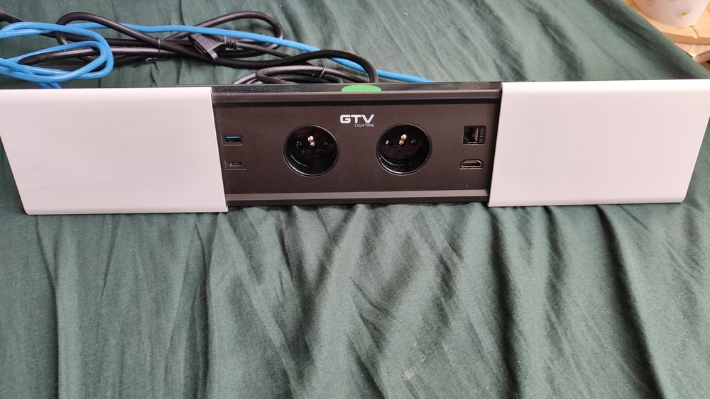 Gniazdo blatowe GTV PRESTINO 2x230, USB A+C, RJ45, HDMI, kabel 1.5m biały