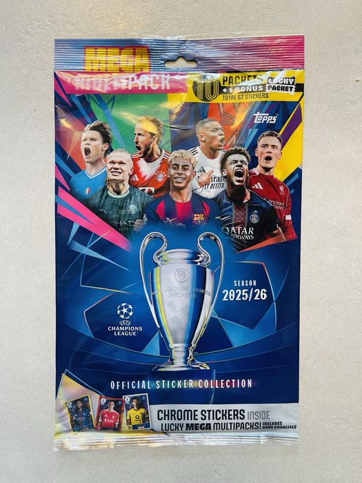 Mega Multipack official sticker collection naklejki piłkarskie UEFA Champions league 2025/2026