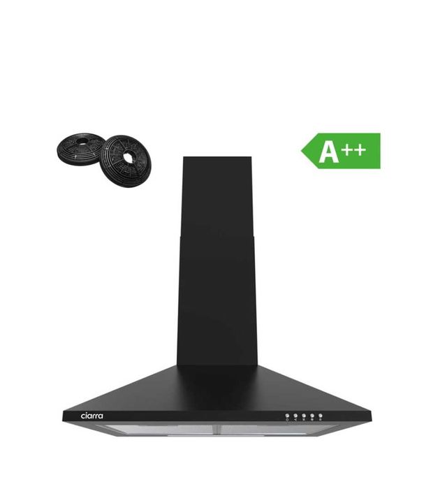 Exaustor CIARRA 60cm A++ 370m³/h Preto – Como Novo com Caixa
