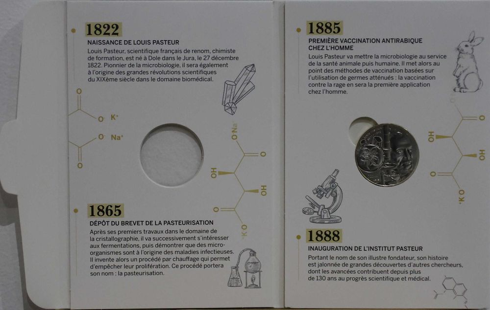 Moeda 10 € Prata - "200° Aniversário - Nascimento de Louis Pasteur"