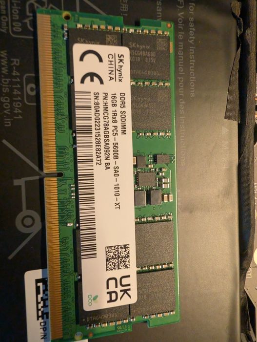 Оперативна пам'ять Hynix 32GB DDR5-5600 (2x16GB) SO-DIMM