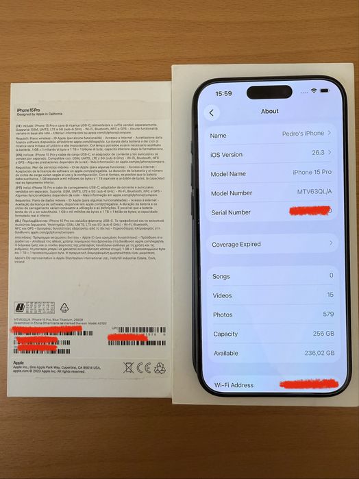 iPhone 15 Pro 256GB Titânio Azul