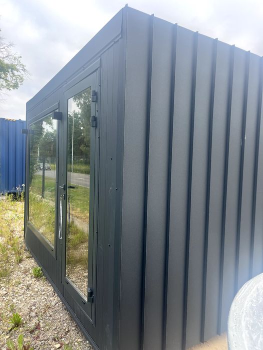 Sauna ogrodowa premium w kontenerze z płyty zespolonej 100 mm PIR