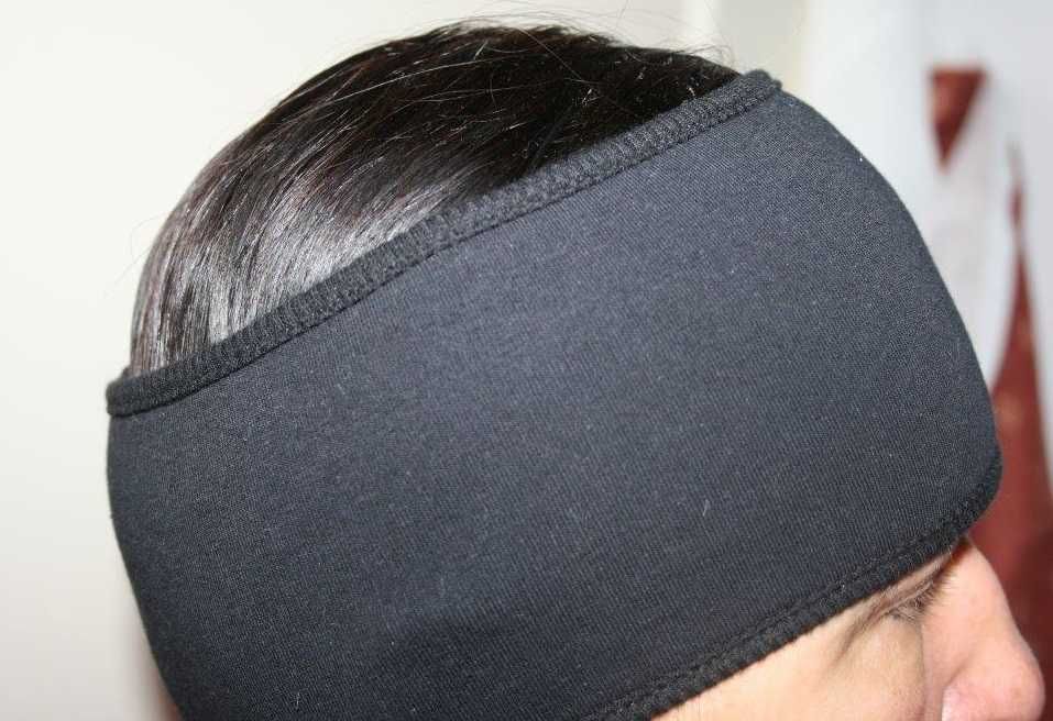 opaska damska M/L na głowę włosy h 10cm dzianina dresowa wkoło lamówka