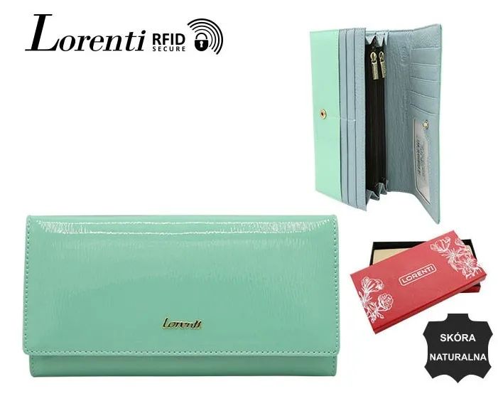 lorenti portfel damski skórzany na prezent rfid