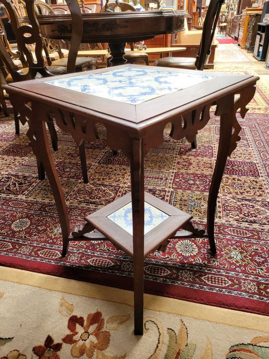 Mesa de centro em madeira com azulejo - óptimo estado