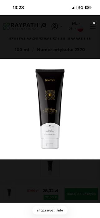 Pasta do zębów Raypath